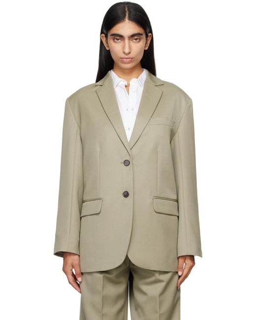 Anine Bing Natural Khaki Quinn Blazer