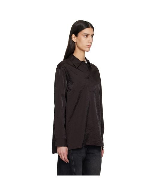 Studio Nicholson Black Burgundy Pinole Shirt