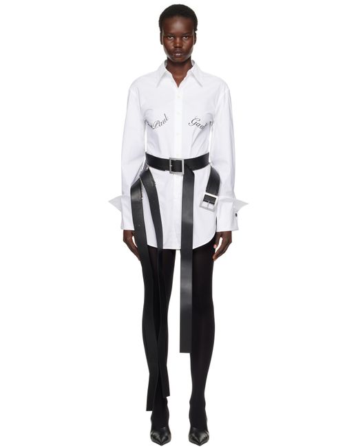 Jean Paul Gaultier ホワイト The Print シャツ Black