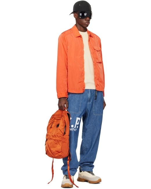 C P Company Orange Nylon B Backpack for men