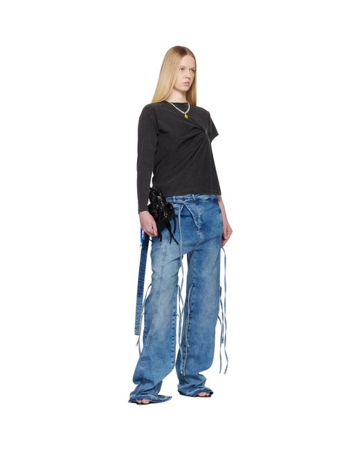 OTTOLINGER Black Shifted Sleeve Top