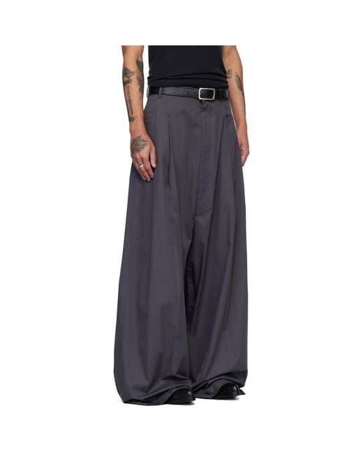 Lu'u Dan Black Lowline Trousers for men