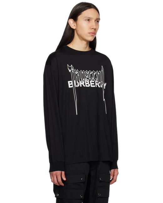 Burberry Black 'transcend' Long Sleeve T-shirt for men