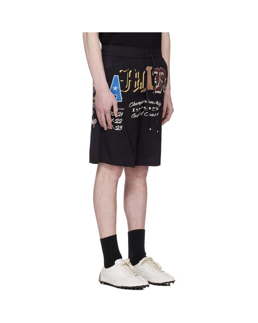 Amiri Black Varsity Patch Shorts for men
