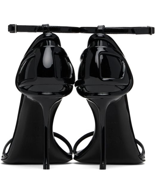 DIESEL Black D-Ten&Half Heeled Sandals