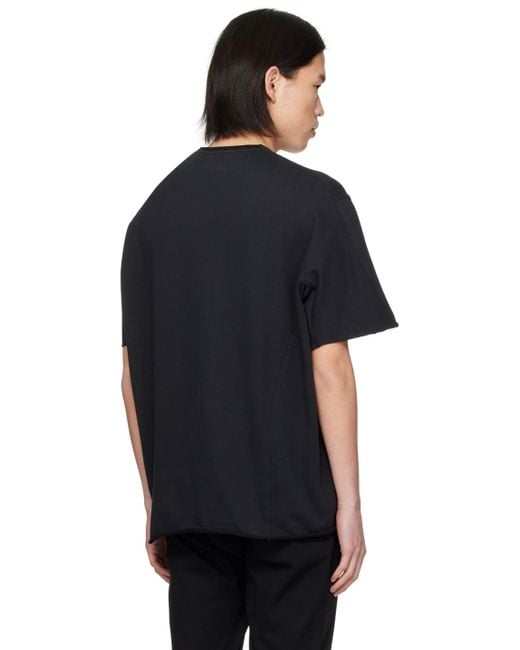 T-shirt noir à bords bruts DEVOA pour homme en coloris Black