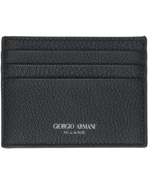 Porte-cartes noir à estampe du logo Giorgio Armani pour homme en coloris Black