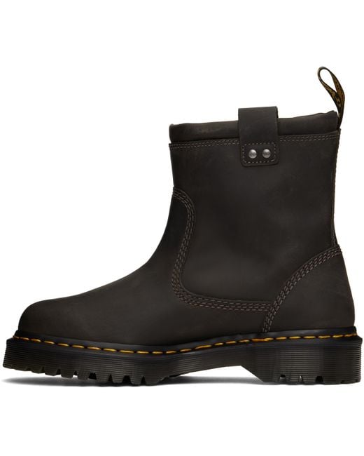メンズ Dr. Martens グレー Anistone Lo レザー ブーツ Black