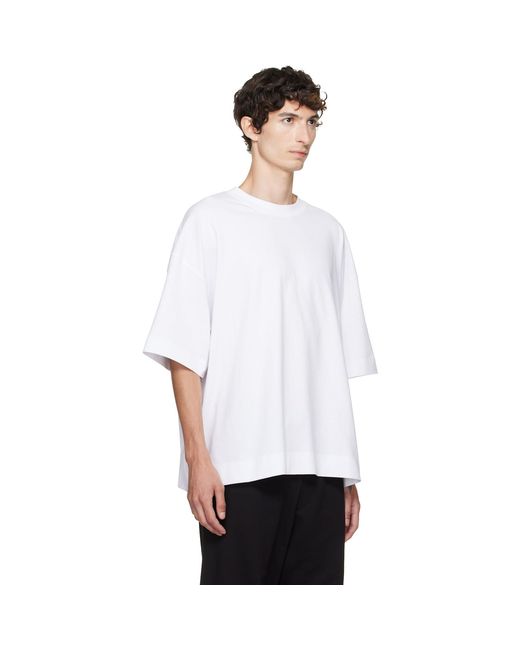Dries Van Noten White Dropped Shoulder T-Shirt for men