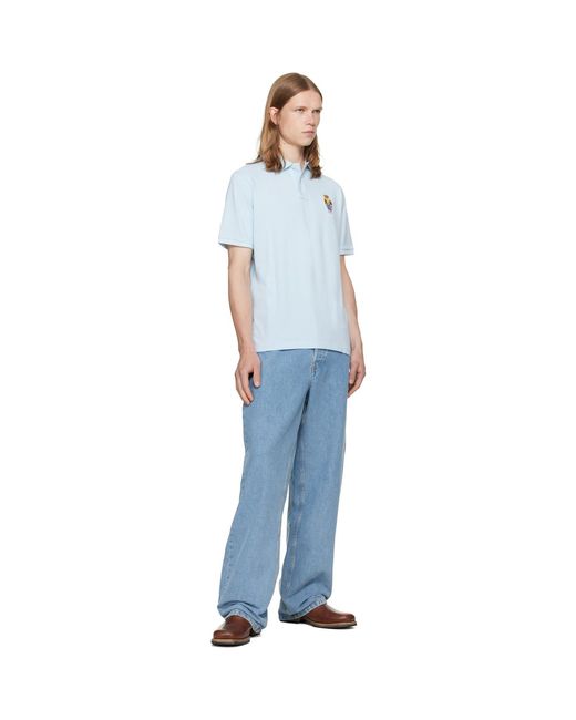 Polo Ralph Lauren Blue Classic Fit Polo Bear Mesh Polo for men