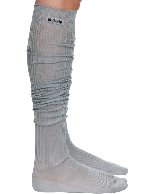 Miu Miu Multicolor Silk Ribbed Socks