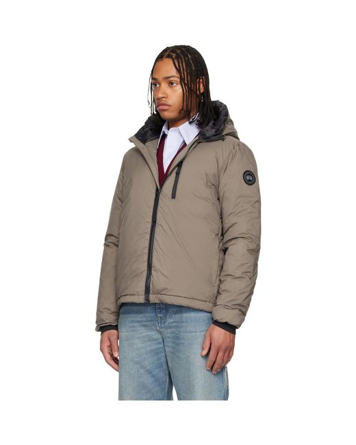 Canada Goose Black Taupe Label' Lodge Hooded Down Jacket for men