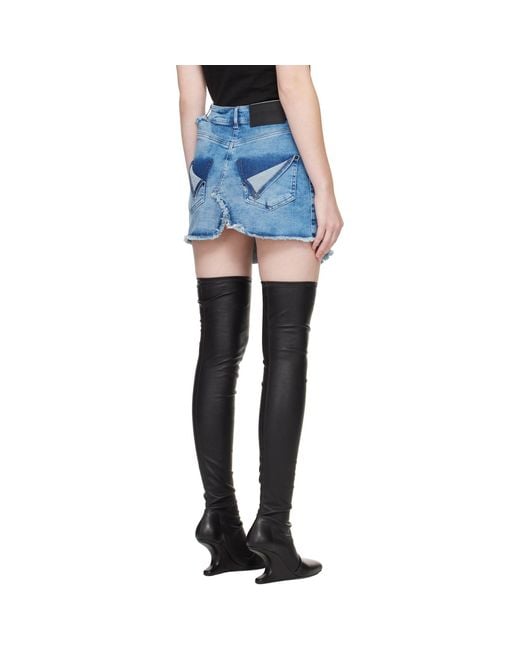 OTTOLINGER Blue Reversed Denim Miniskirt