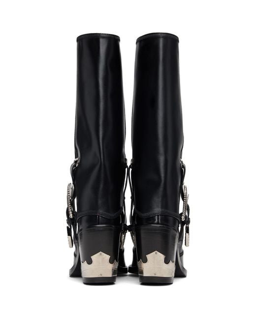 Toga Black Western Style Tall Boots