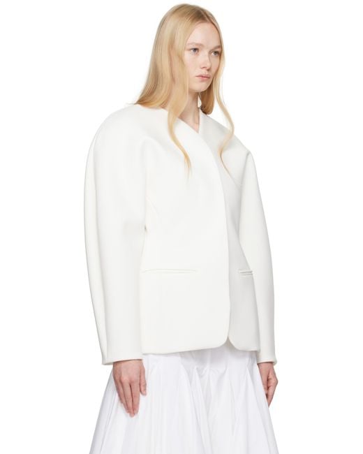 Jacquemus ホワイト La Croisière 'The Ovalo' テーラードジャケット White