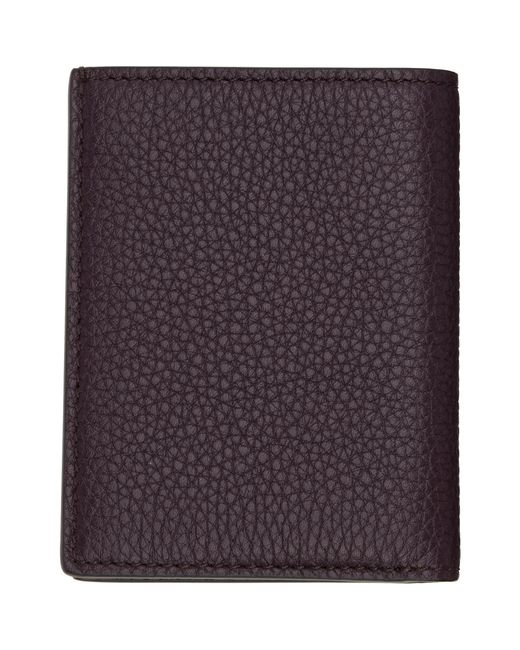 Tom Ford Multicolor Burgundy Grain Leather Folding Card Holder for men