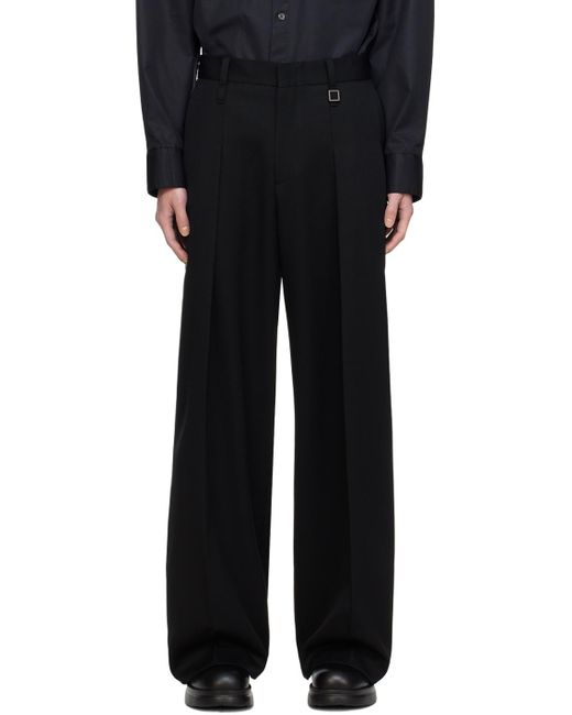 Wooyoungmi Black Wide Trousers for men