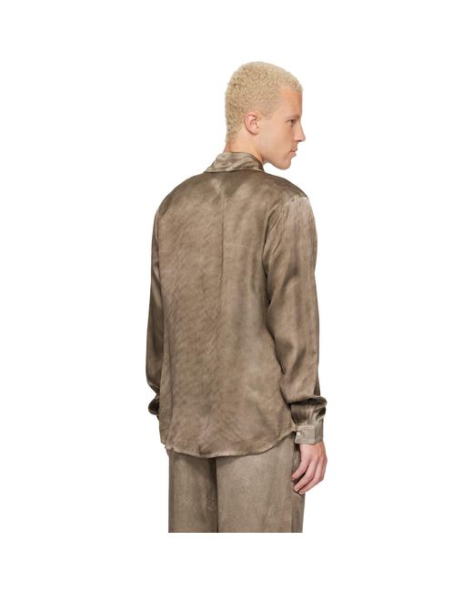 DIESEL Brown Jacquard Logo Shirt for men
