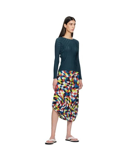 Pleats Please Issey Miyake Black Dancing Square Midi Skirt