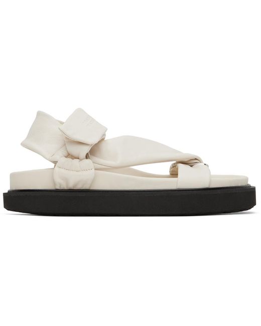 Isabel Marant Black White Naori Leather Sandals