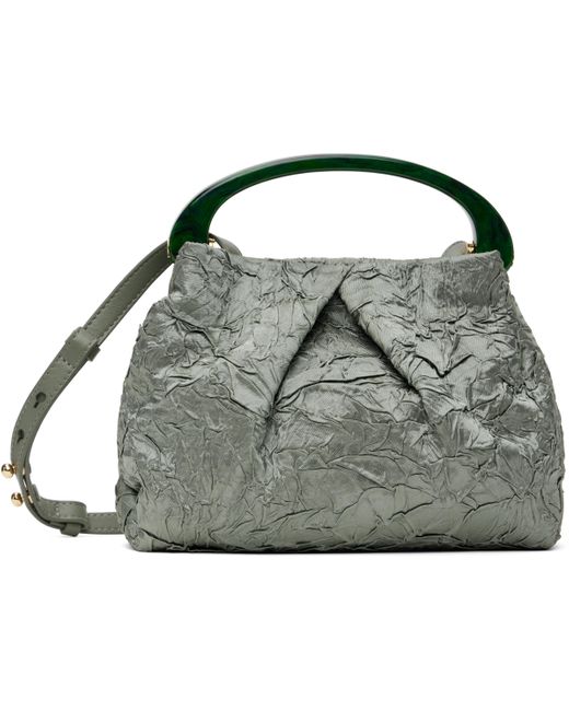 Dries Van Noten グリーン スモール Folded Crushed バッグ Black