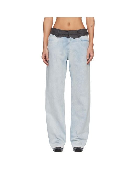 MM6 by Maison Margiela Blue Straight-Leg Jeans