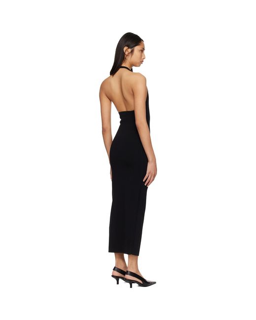 toteme halter dress Compact Knit Midi in Black Fairy Grunge Aesthetic