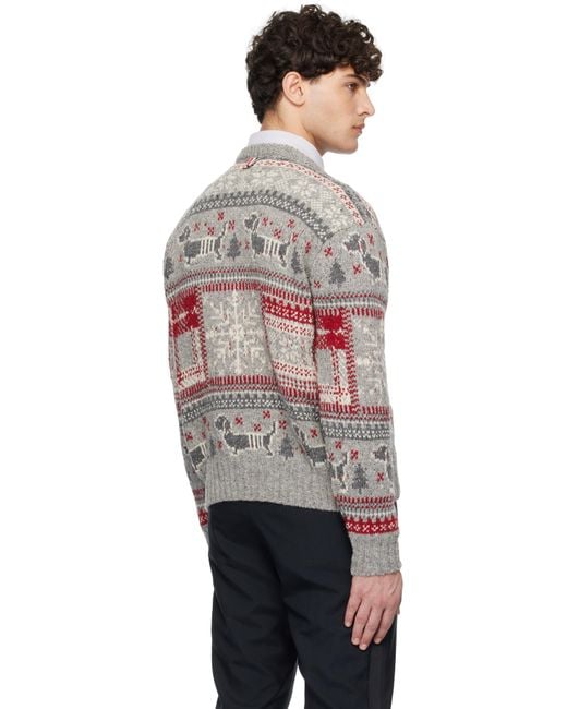 Thom Browne Multicolor Thom E Holiday Hector Mohair Crew Neck Sweater for men
