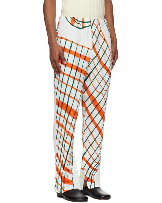 Homme Plissé Issey Miyake Multicolor Windswept Plaid Trousers for men