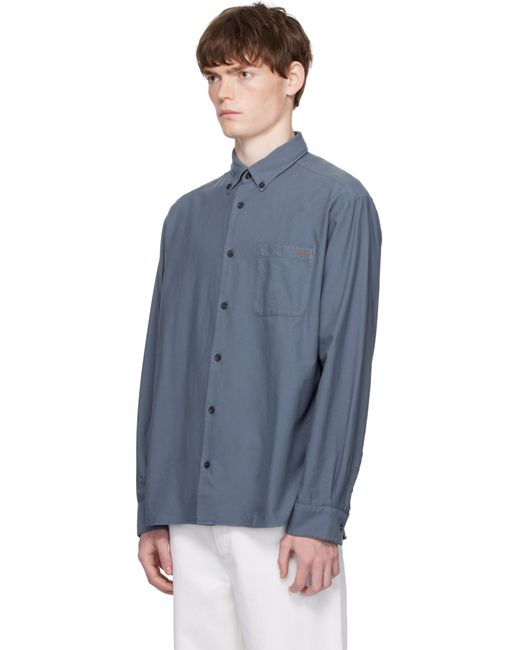 メンズ A.P.C. ブルー Mateo ロゴ シャツ Blue