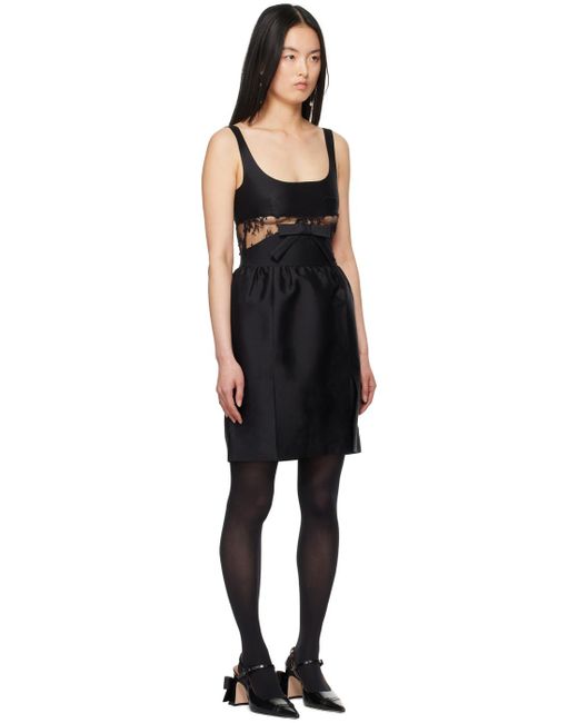 ShuShu/Tong Black Lace Splicing Minidress