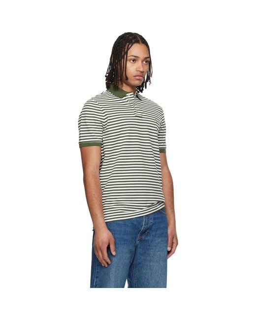 Polo Ralph Lauren Black Khaki & Classic Fit Striped Mesh Polo for men
