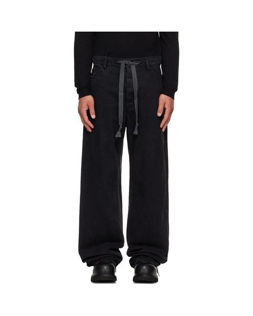 A Diciannoveventitre Black Washed Oversized Jeans for men