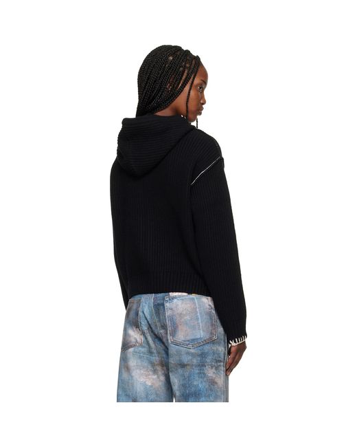 ANDERSSON BELL Black Heart Logo Zip-Up Hoodie