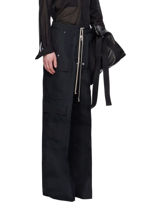 Rick Owens Black Hollywood Cargobelas Cargo Pants for men