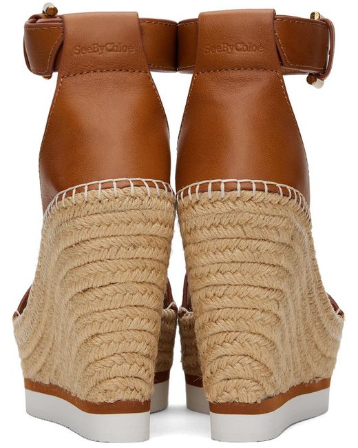 See By Chloé Natural Tan Glyn Espadrille Heeled Sandals