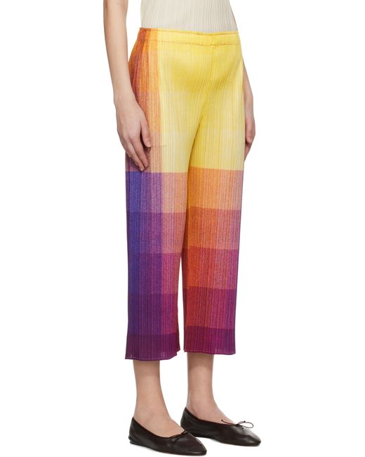 Pleats Please Issey Miyake Red Photon Trousers