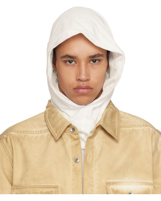 メンズ Rick Owens オフホワイト Hollywood Grace フード Natural