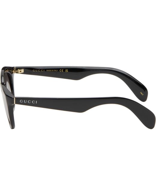 Gucci Black Round Frame Sunglasses for men