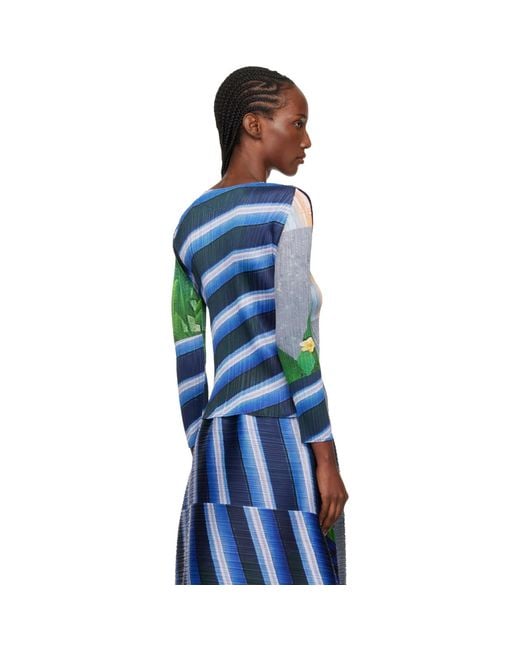 Pleats Please Issey Miyake Blue City Collage T-Shirt