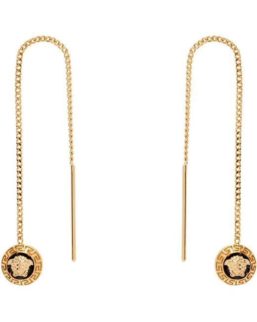 Versace White Gold Metal Enamel Earrings
