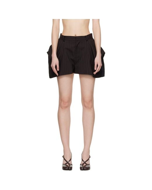 Sacai Black Chalk Stripe Shorts