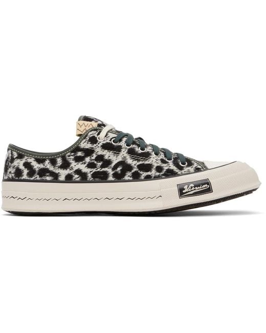 Visvim Black Gray Skagway Leopard Lo Sneakers for men