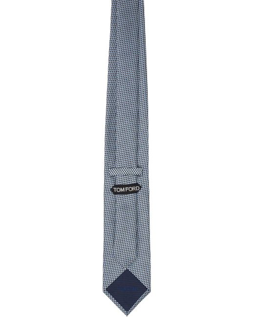 Cravate bleue en soie Tom Ford pour homme en coloris Black