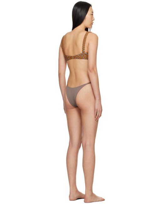 Bikini brun à garnitures tressées exclusif à ssense Isa Boulder en coloris Black