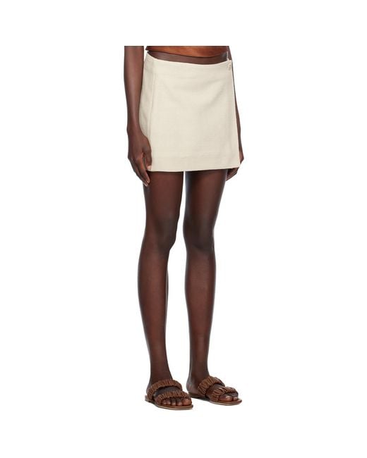 Staud Black Beige Tour Miniskirt