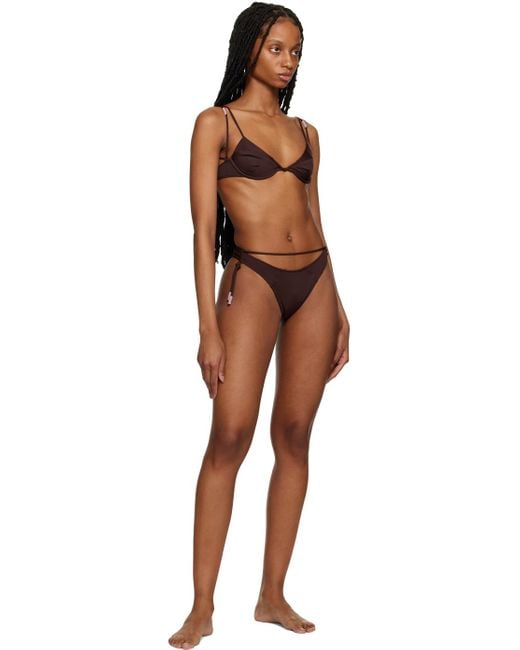 Jacquemus Black Brown 'le Haut De Maillot Barco' Bikini Top