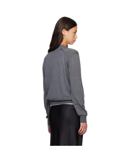 Loulou de Saison Gray Miles Long Sleeve Polo