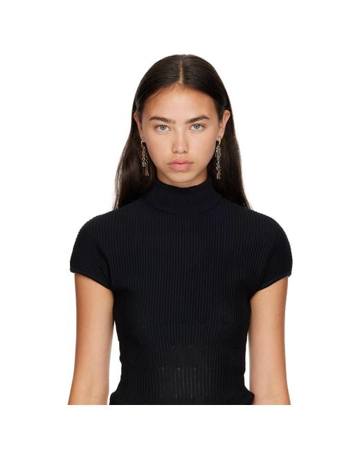Givenchy Metallic Letters' Asymmetric Earrings