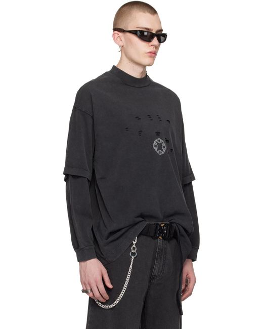 1017 ALYX 9SM Black Double Sleeve T-shirt for men